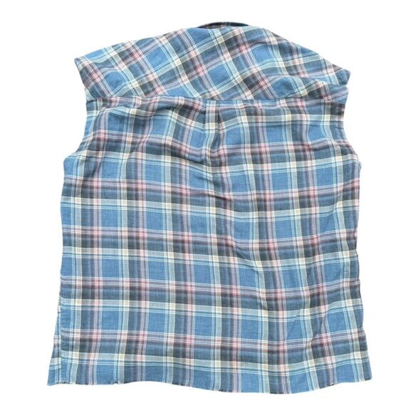 Revolve IRO Jeans Grunge Dally Plaid Button Up Top Tank XS Oversized - Picture 4 of 7